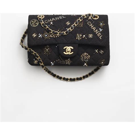 chanel mini 7 black caviar|Small classic handbag, Grained calfskin & gold.